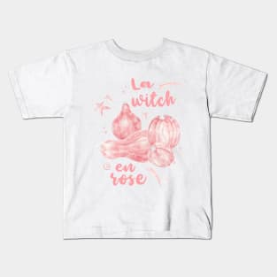 La Witch en Rose. Pink Pumpkin Halloween Style Kids T-Shirt